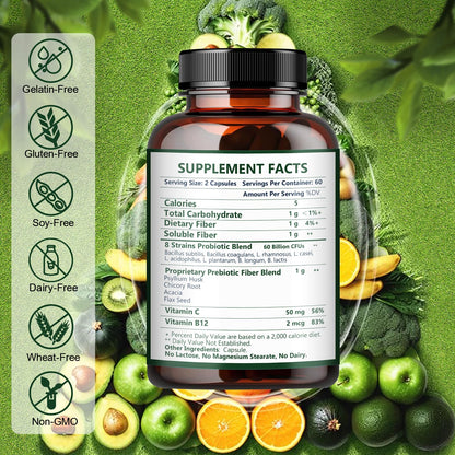 Nature Target Prebiotic Fiber + 60B Probiotics – Digestive Health