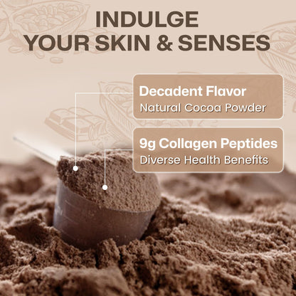 NATURE TARGET Chocolate Multi Collagen Peptides – Gluten Free, Vitamin C & D3 | 35 Servings
