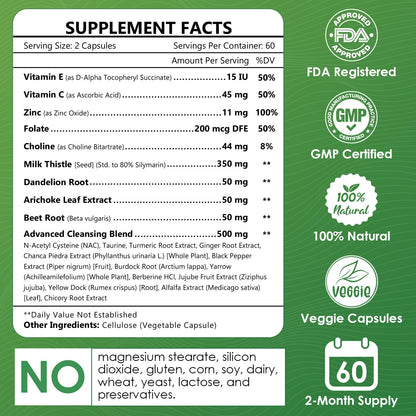 Nature Target Milk Thistle Liver Detox 350mg 30:1 | 120 Veggie Capsules