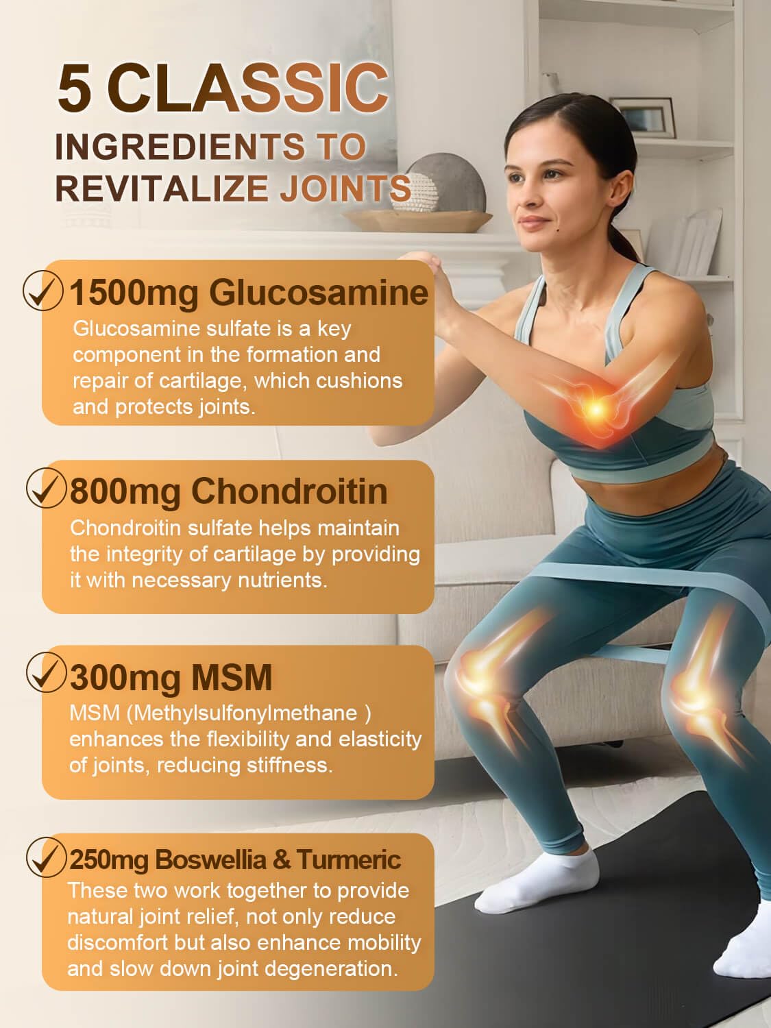 NATURE TARGET Glucosamine Chondroitin – Joint Support with MSM & Collagen (Shellfish Free) 120 Counts