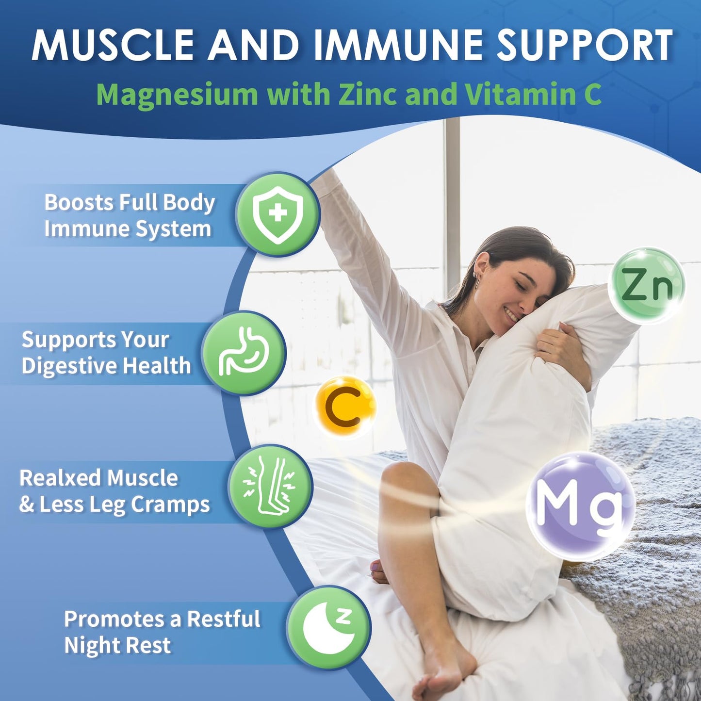 Nature Target Magnesium Glycinate 500mg – Chelated Magnesium with Zinc & Vitamin D3 | Supports Muscle, Nerve, Bone & Heart Health — 120 Capsules