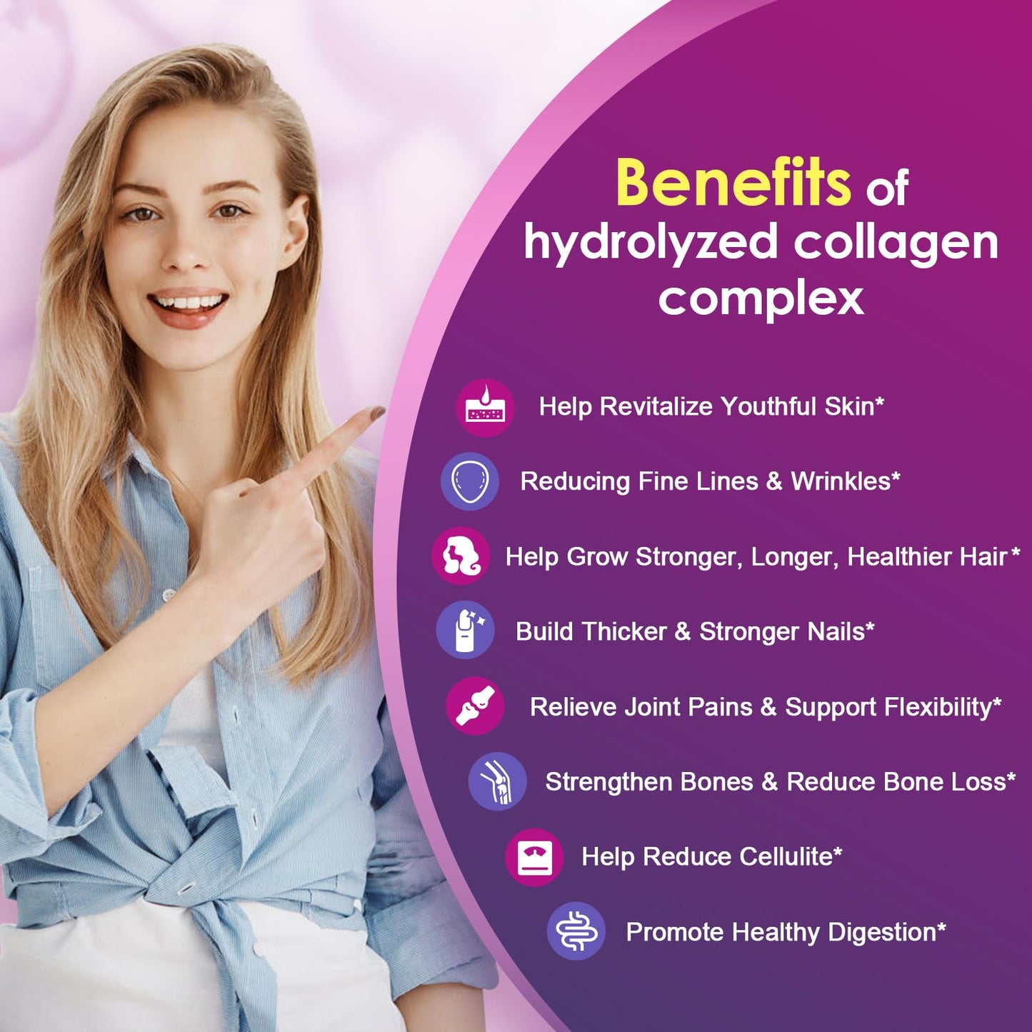 NATURE TARGET Multi Collagen Peptides Powder – Types I–X, Vitamin C + Hyaluronic Acid (Grass-Fed, Non-GMO, 50 Servings)