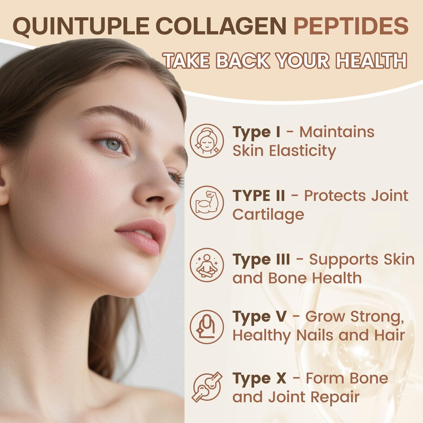 Nature Target Multi Collagen Peptides for Women – Vanilla, 35 Servings