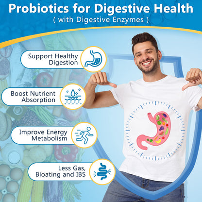 Nature Target Probiotics for Men – Digestive Health with Enzymes & Prebiotics, 100 Billion CFUs, Saw Palmetto & Cranberry, 90 VeggieCaps