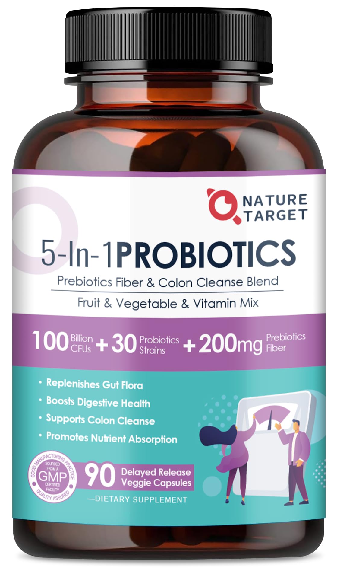 Nature Target Probiotics for Women & Men - 100B CFU, 45 Days