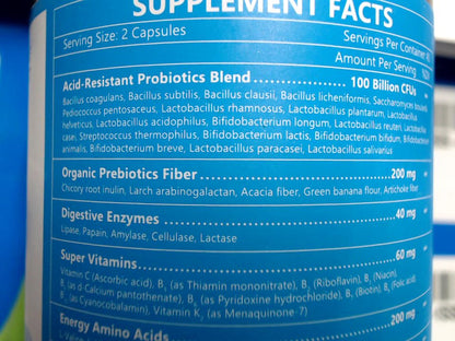 Nature Target Probiotics for Men – Digestive Health with Enzymes & Prebiotics, 100 Billion CFUs, Saw Palmetto & Cranberry, 90 VeggieCaps