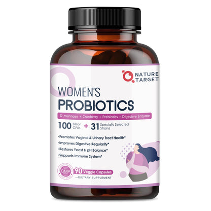 NATURE TARGET Probiotics for Women – 100B CFUs, Enzymes & Cranberry