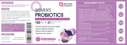 NATURE TARGET Probiotics for Women – 100B CFUs, Enzymes & Cranberry