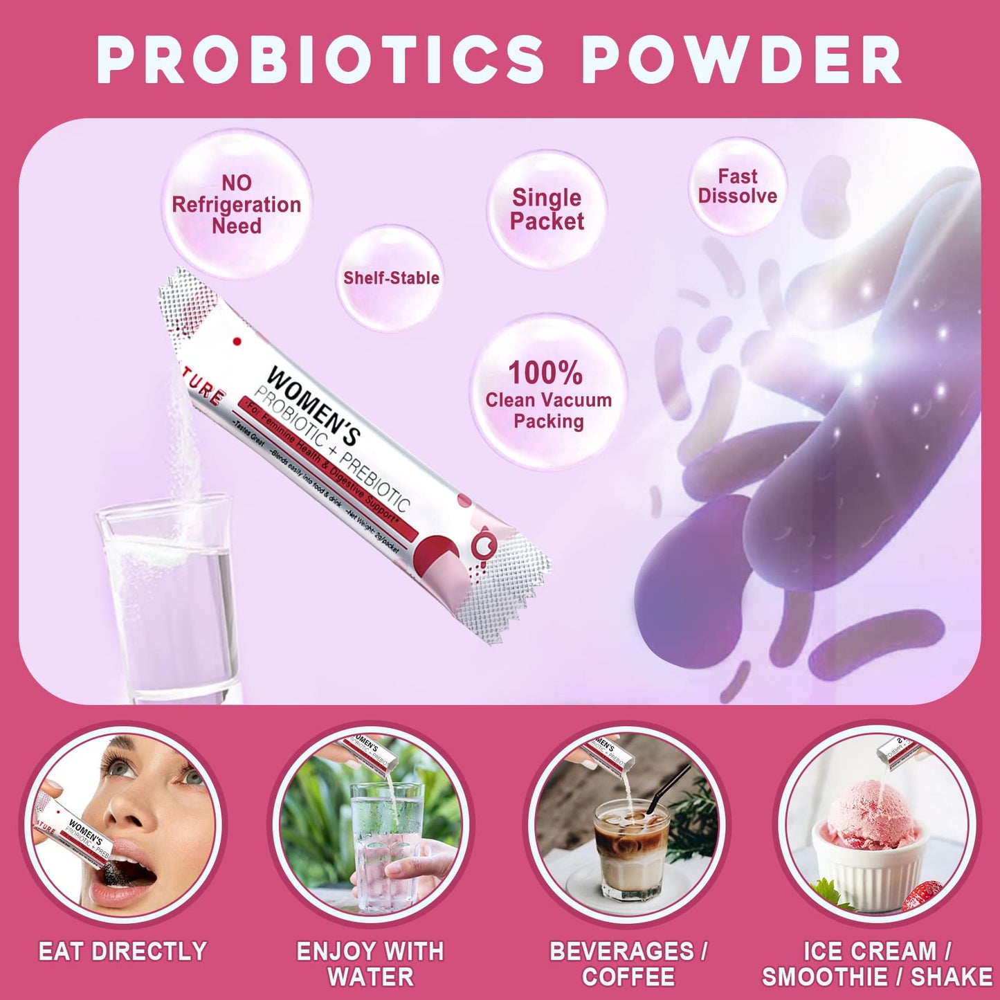 Nature Target Probiotics for Women – Probiotic Powder for Digestive & Immune Health