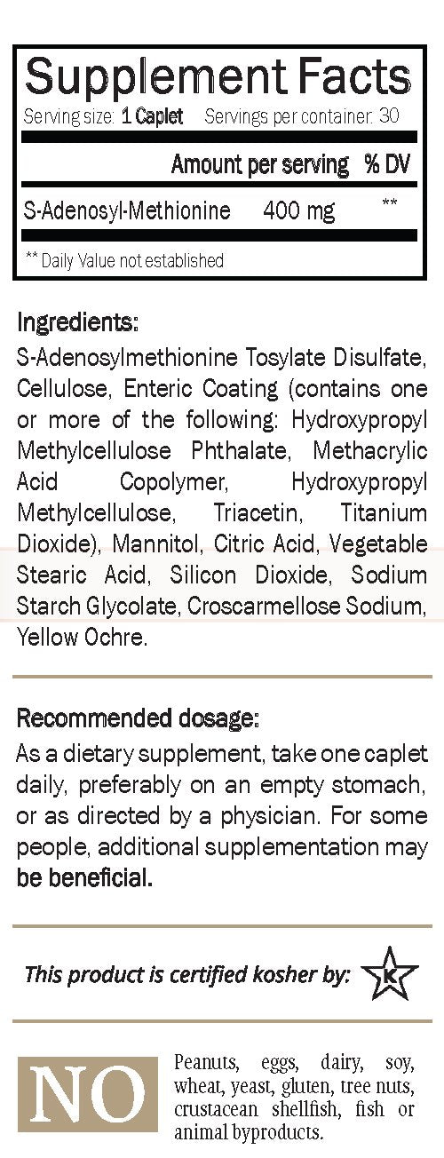 Nature's Trove SAM-e 400mg Enteric Coated Caplets – Mood & Joint Support