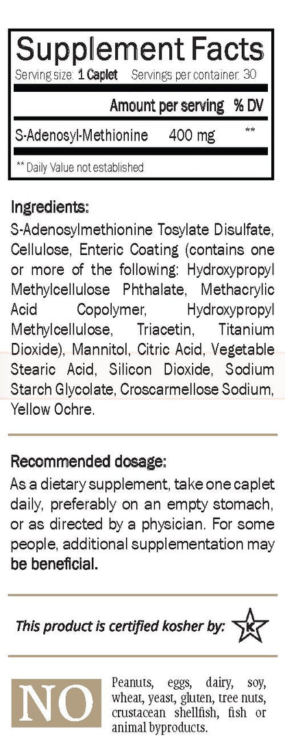 Nature's Trove SAM-e 400mg Enteric Coated Caplets – Mood & Joint Support