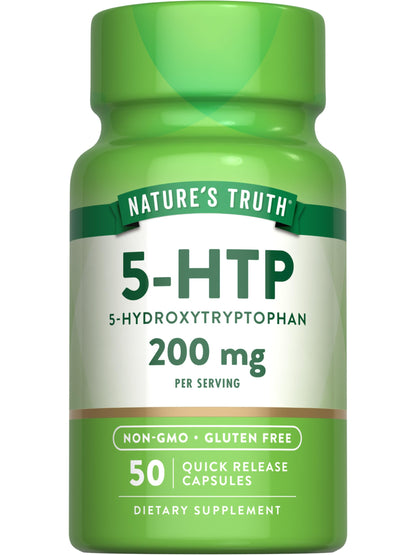 Nature's Truth 5HTP 200mg Capsules | 50 Count | 5-Hydroxytryptophan | Non-GMO & Gluten Free