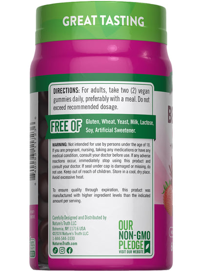 Nature's Truth Beet Root Gummies | 60 Count | Strawberry Flavor | Vegan, Non-GMO & Gluten Free