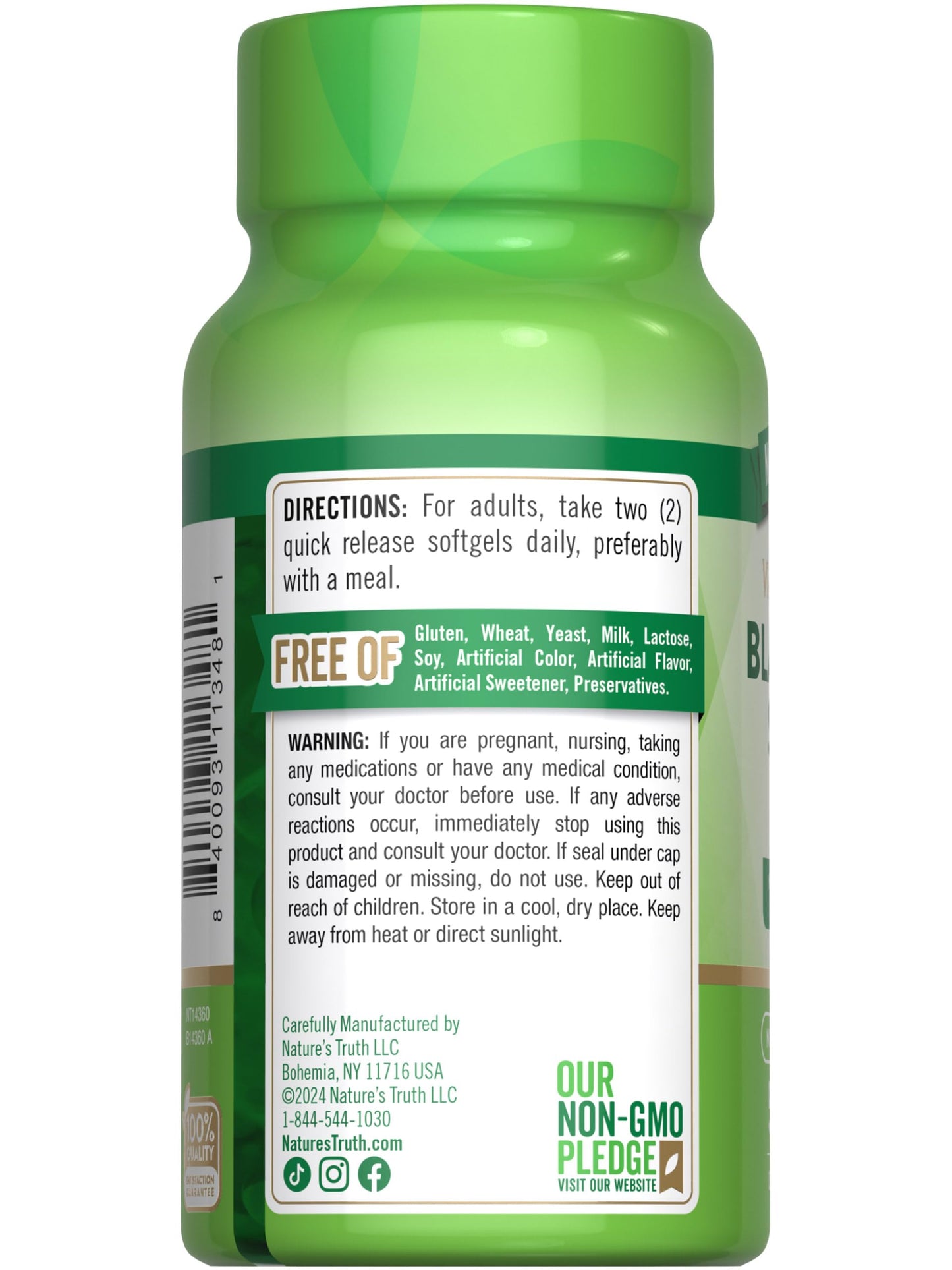 Nature's Truth Black Cumin Seed Oil 2000 mg - 50 Softgels | Cold Pressed, Non-GMO, Gluten Free