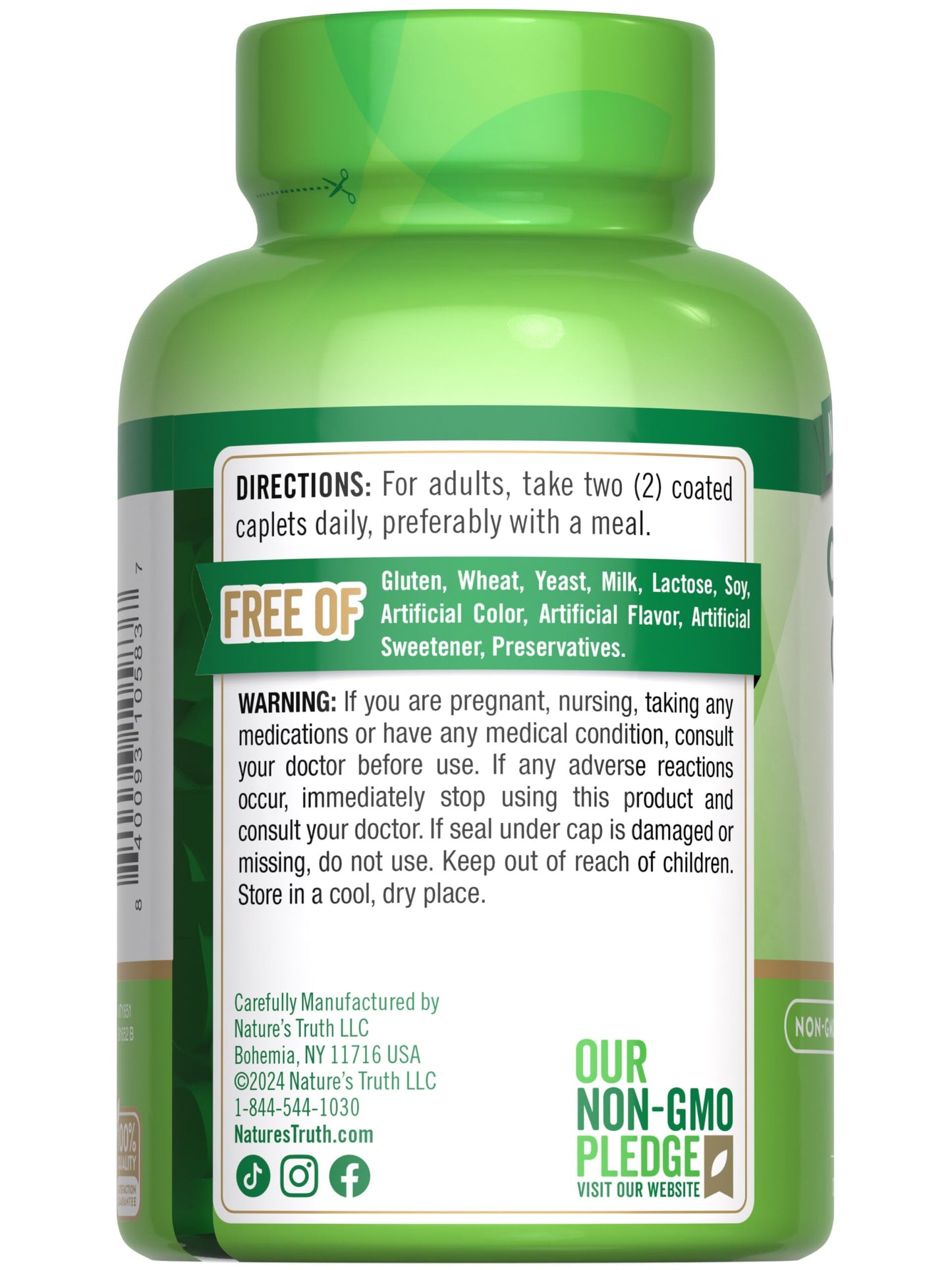 Nature's Truth Calcium Citrate with Vitamin D3 - 100 Caplets Pack of 2 - Vegetarian, Non-GMO & Gluten Free