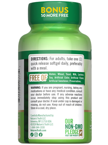 Nature's Truth Vitamin D3 2000 IU | 300 Softgels | High Potency | Non-GMO & Gluten Free