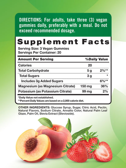 Nature's Truth Potassium Magnesium Citrate Gummies – 60 Count, Vegan, Non-GMO & Gluten Free (Pack of 2)