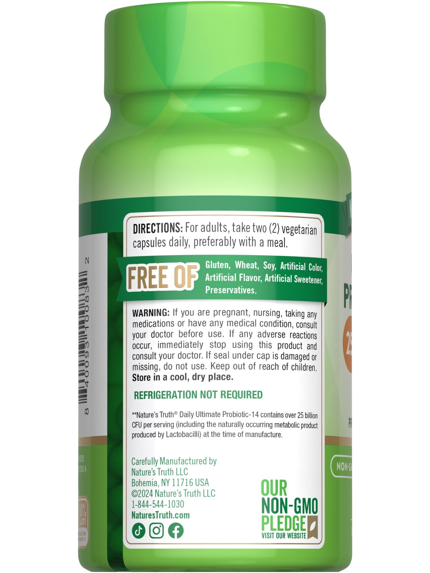 Nature's Truth Probiotics for Men & Women – 25B CFU, 14 Strains, 60 Capsules