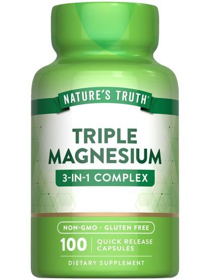 Nature's Truth Triple Magnesium Complex – 100 Capsules | Non-GMO & Gluten Free
