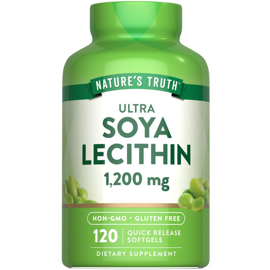 Nature's Truth Ultra Soy Lecithin 1200 mg - 120 Softgels, Non-GMO & Gluten Free BritishVita | Premium UK Vitamins & Wellness Supplements
