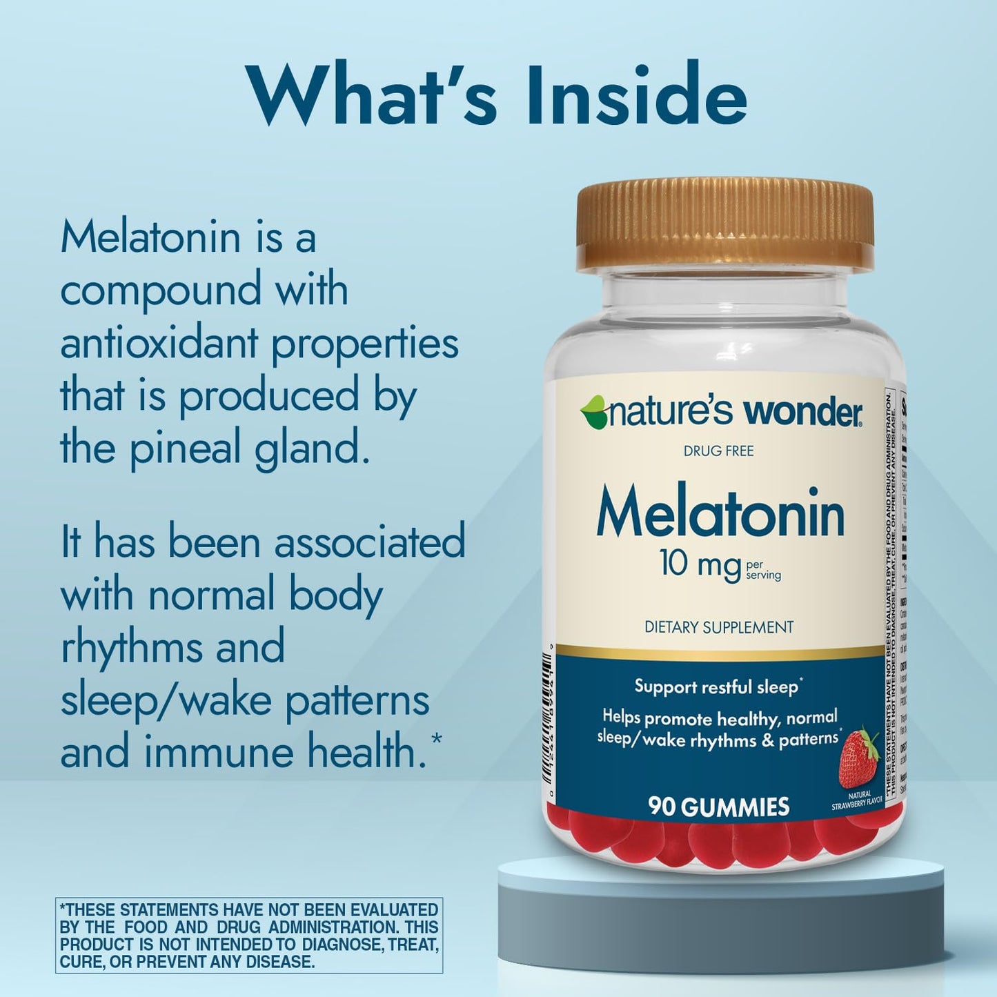 Nature's Wonder Drug-Free Melatonin Gummies – 10 mg, 90 Count (Pack of 2)
