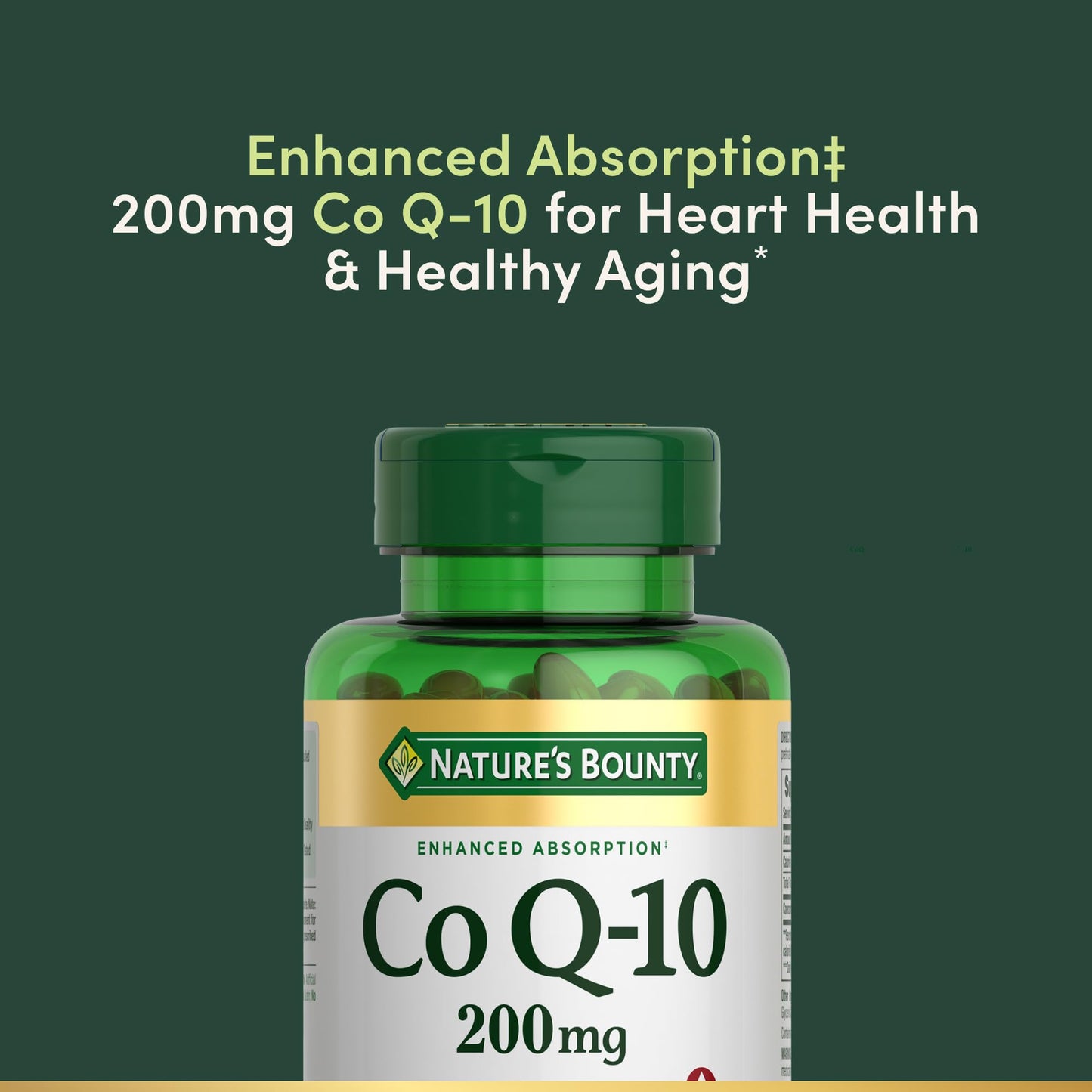 Nature's Bounty CoQ-10 200 mg Q-Sorb | Heart Health Support | 80 Rapid Release Softgels