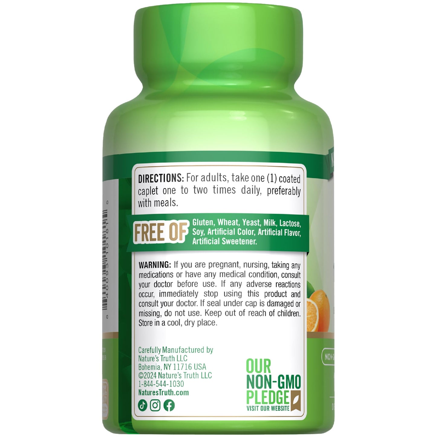 Nature's Truth Vitamin C 1000mg with Bioflavonoids & Rose Hips – 100 Caplets, Vegan, Non-GMO, Gluten Free