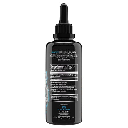 Naturealm Lion's Mane Mushroom Liquid Tincture – Focus, Memory & Brain Health | Vegan, Non-GMO