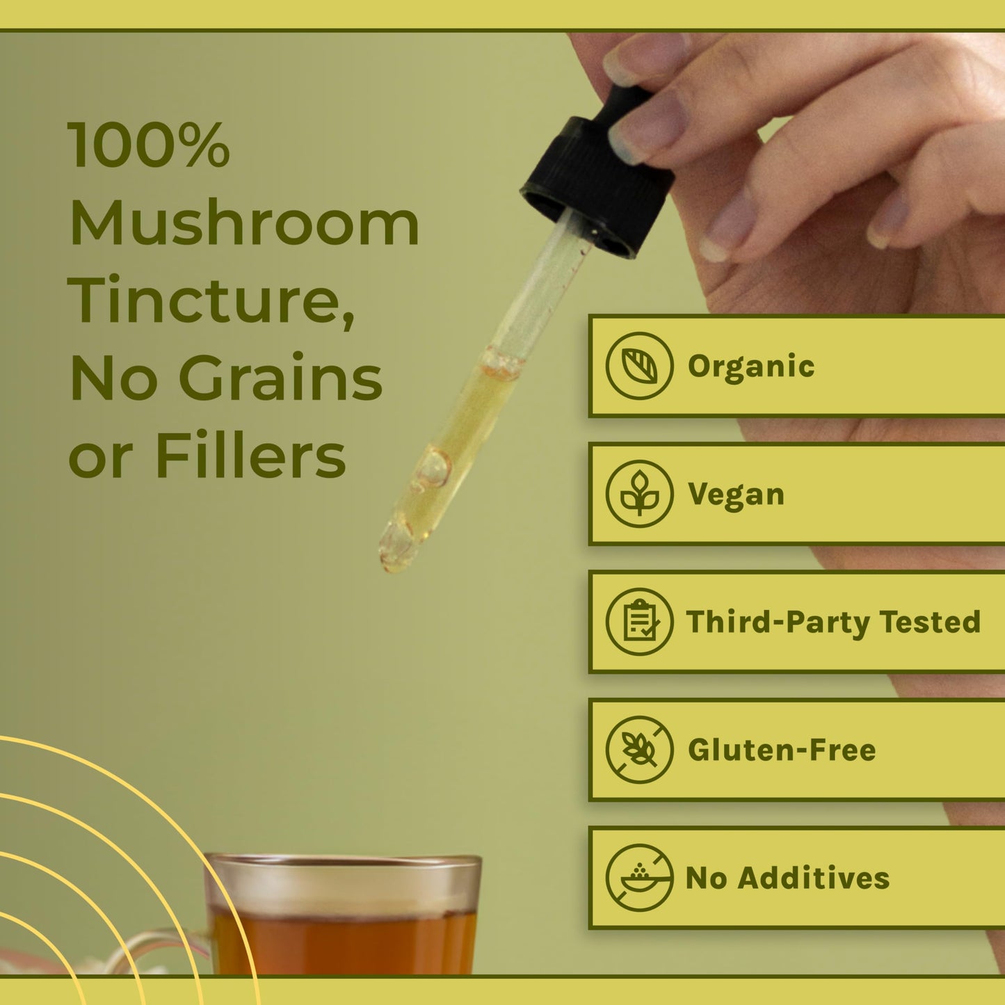 Naturealm Lion's Mane Mushroom Liquid Tincture – Focus, Memory & Brain Health | Vegan, Non-GMO
