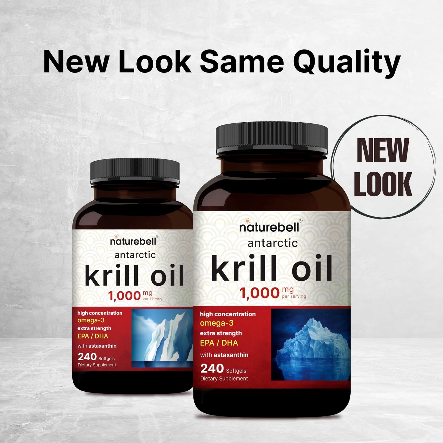 NatureBell Antarctic Krill Oil 1000mg | 240 Softgels | Omega-3 EPA & DHA | No Aftertaste