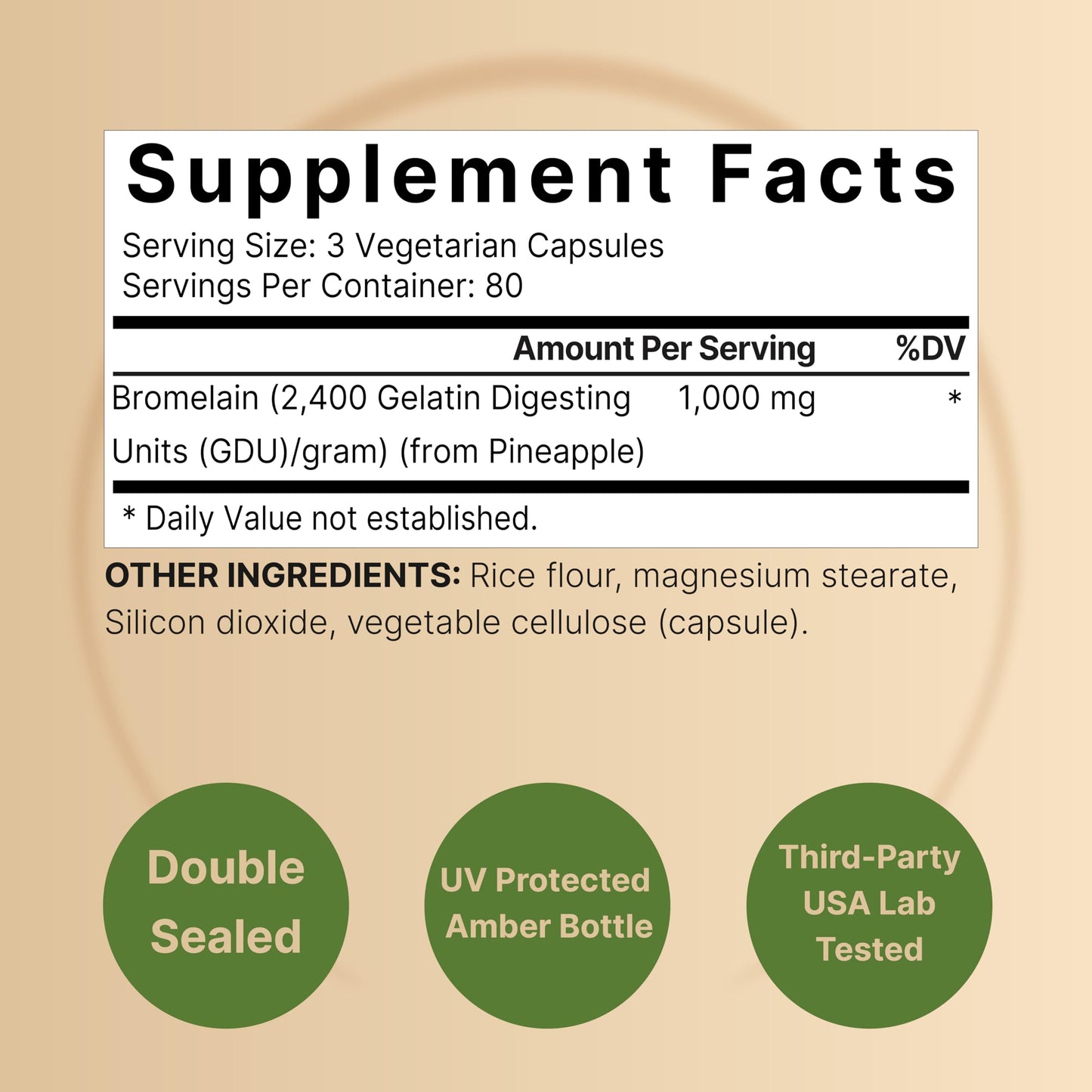 NatureBell Bromelain 1,000mg per Serving | 240 Veggie Capsules | 2,400 GDU | Digestive Enzymes & Joint Support