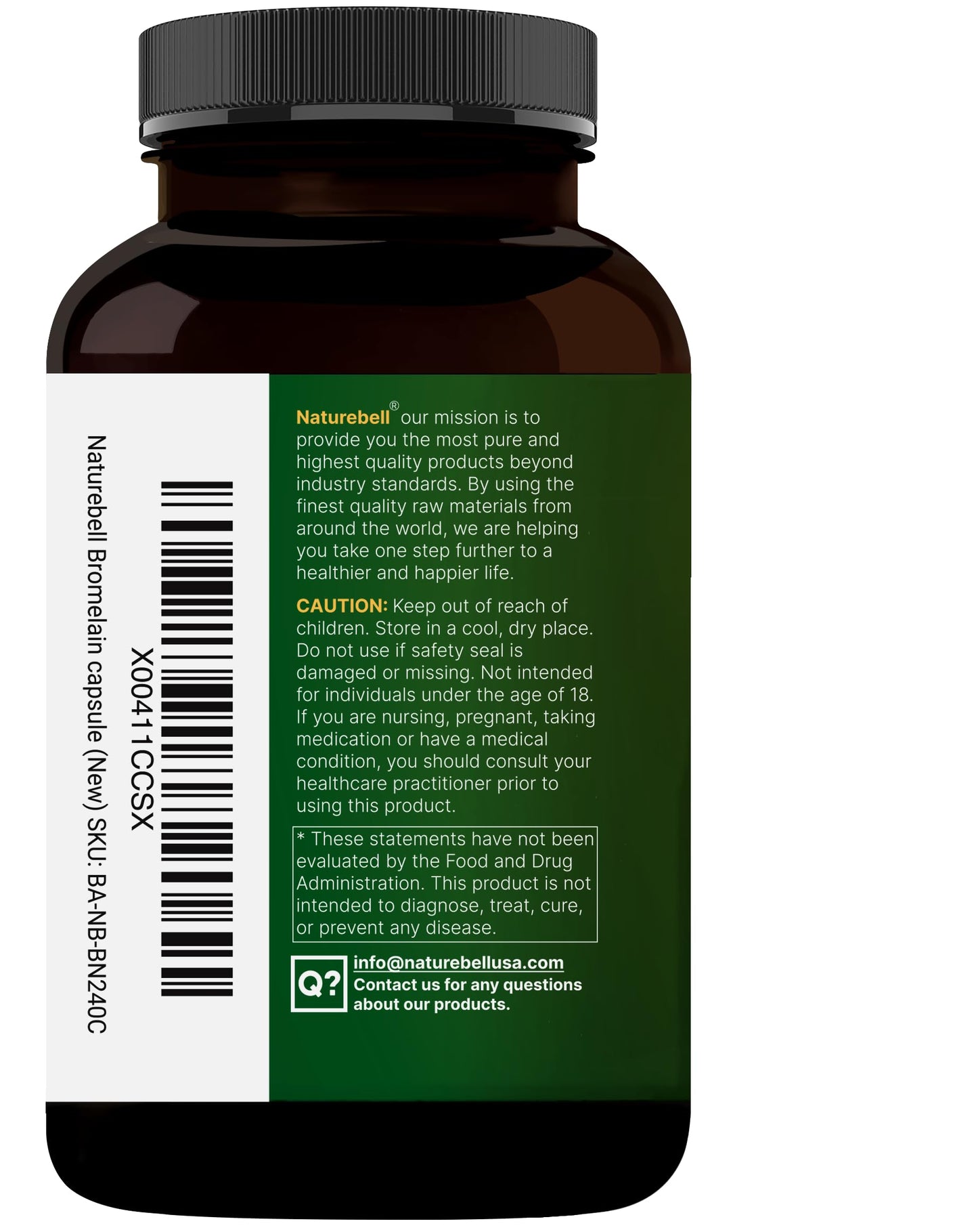 NatureBell Bromelain 1,000mg per Serving | 240 Veggie Capsules | 2,400 GDU | Digestive Enzymes & Joint Support