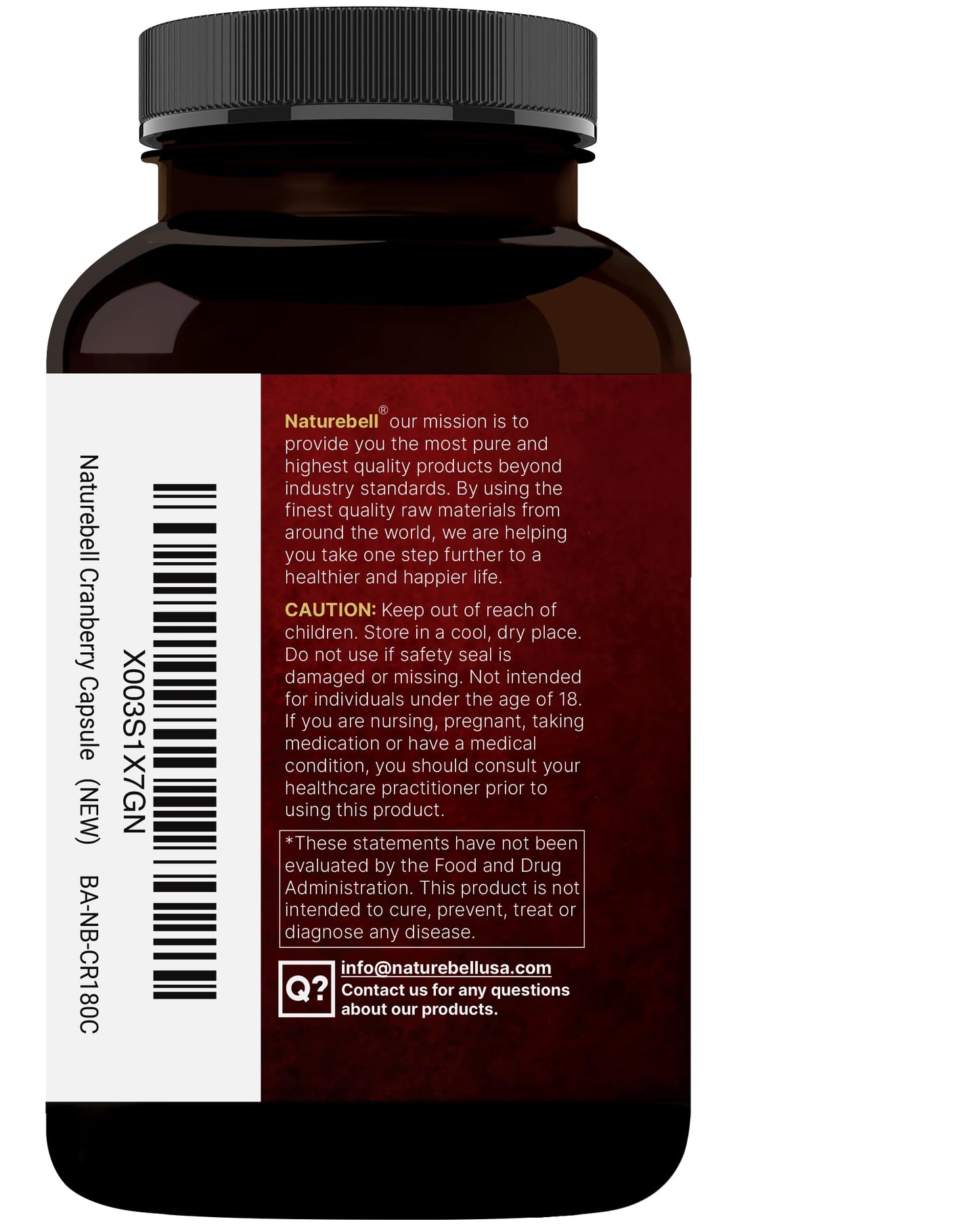 NatureBell Cranberry Pills 2 Pack – 36,000mg Extract, Acerola | Organic, Sugar Free