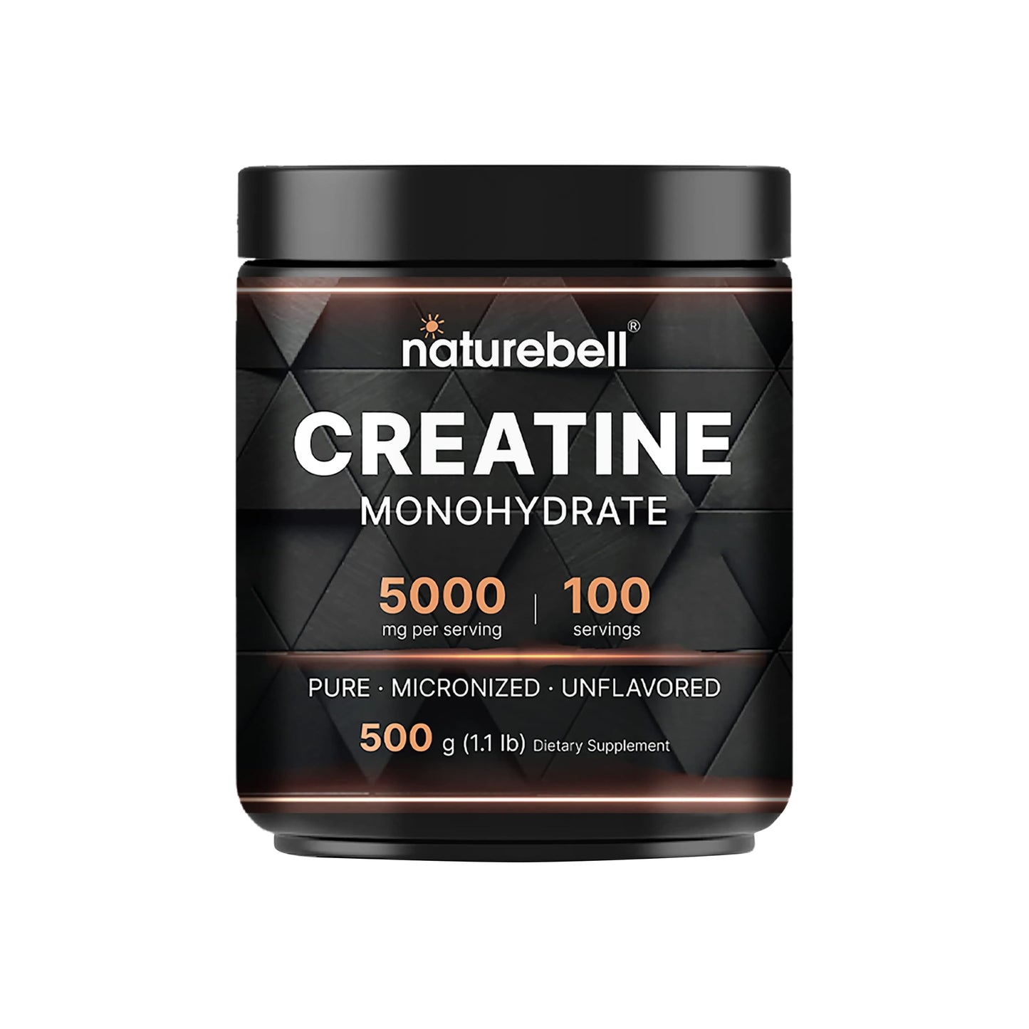 NatureBell Creatine Monohydrate Powder – 500g, 100 Servings, Unflavored, Micronized