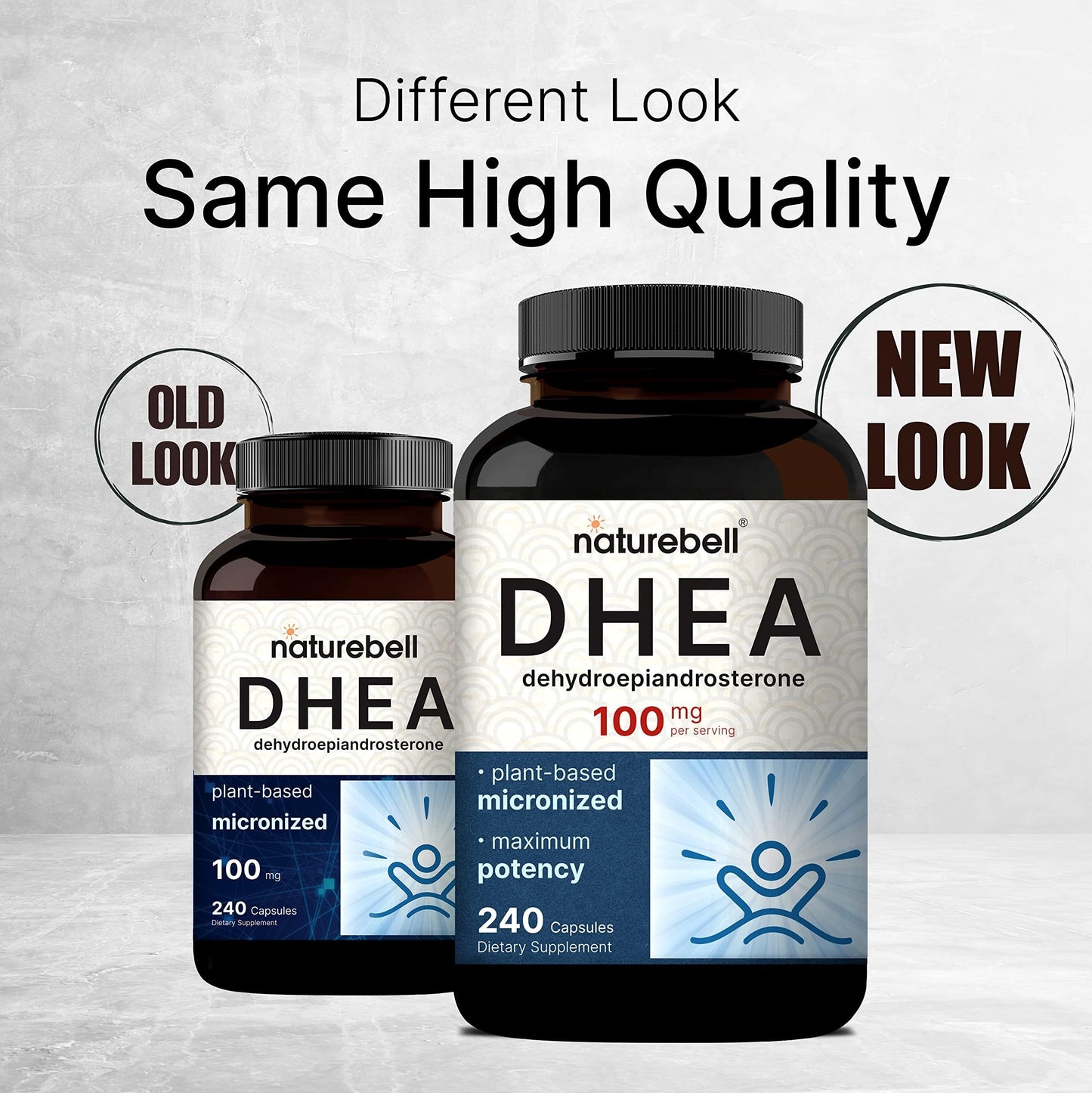 NatureBell DHEA 100mg, 240 Capsules – Max Strength Micronized DHEA for Energy, Metabolism & Healthy Aging | Non-GMO, Made in USA