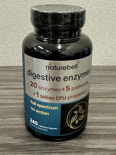 NatureBell Digestive Enzymes with Probiotics & Prebiotics, 240 Veggie Capsules
