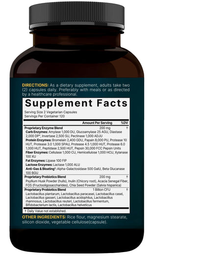 NatureBell Digestive Enzymes with Probiotics & Prebiotics, 240 Veggie Capsules