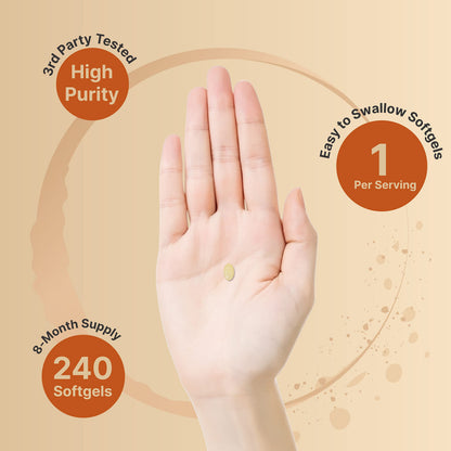 NatureBell Vitamin D3 5000 IU + K2 100 mcg - 240 Softgels | Virgin Coconut Oil