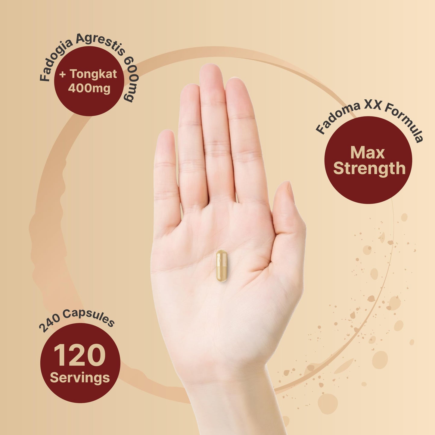 NatureBell Fadogia Agrestis 600mg + Tongkat Ali 400mg | 240 Caps | 20:1 & 200:1 Extracts | Non-GMO