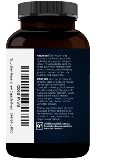 NatureBell Huperzine A 400mcg Per Serving | 240 Capsules – Focus, Cognition & Memory (Non-GMO)