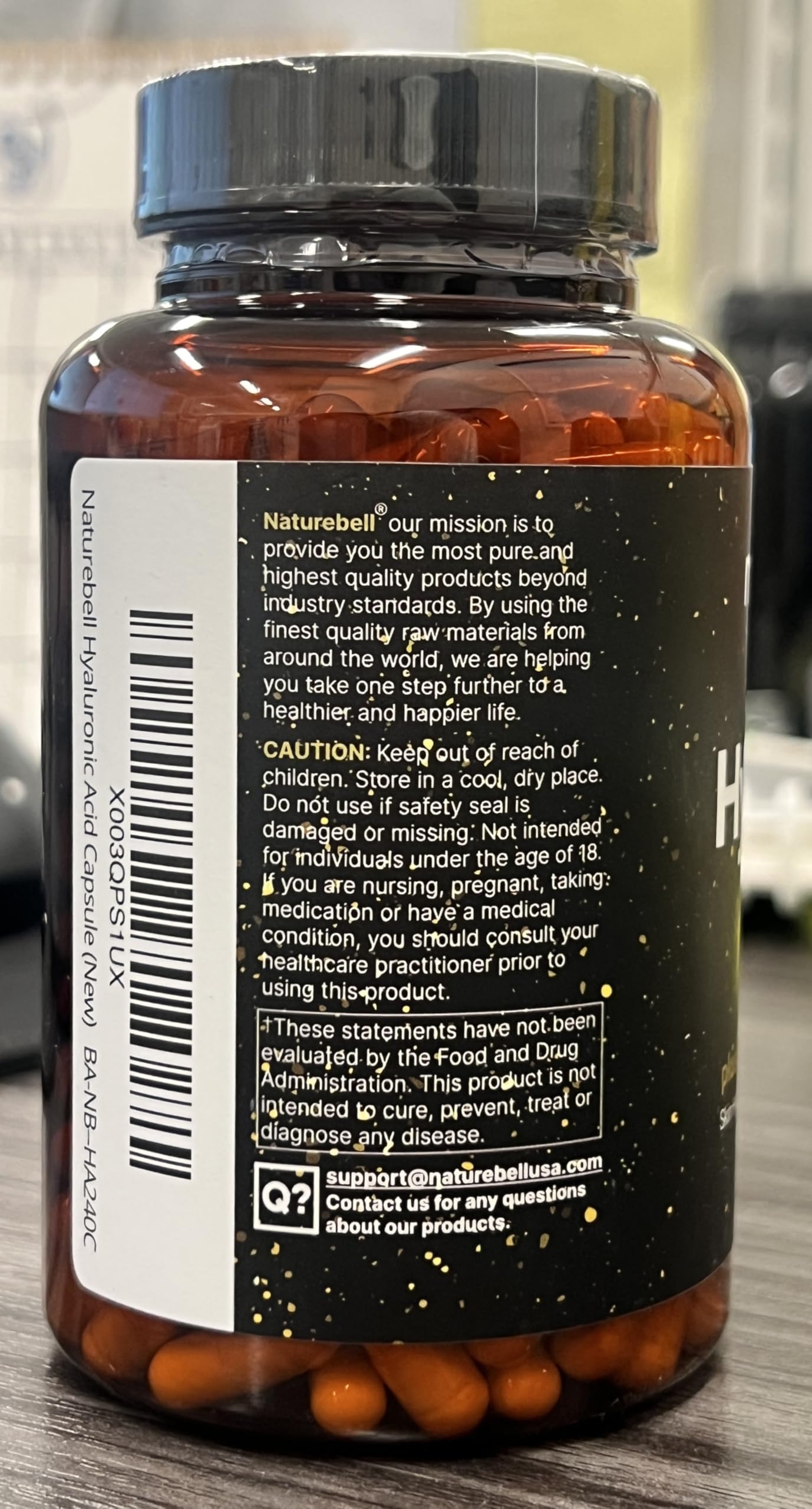 NatureBell Hyaluronic Acid 250mg – 240 Capsules with Biotin & Vitamin C (3-in-1)