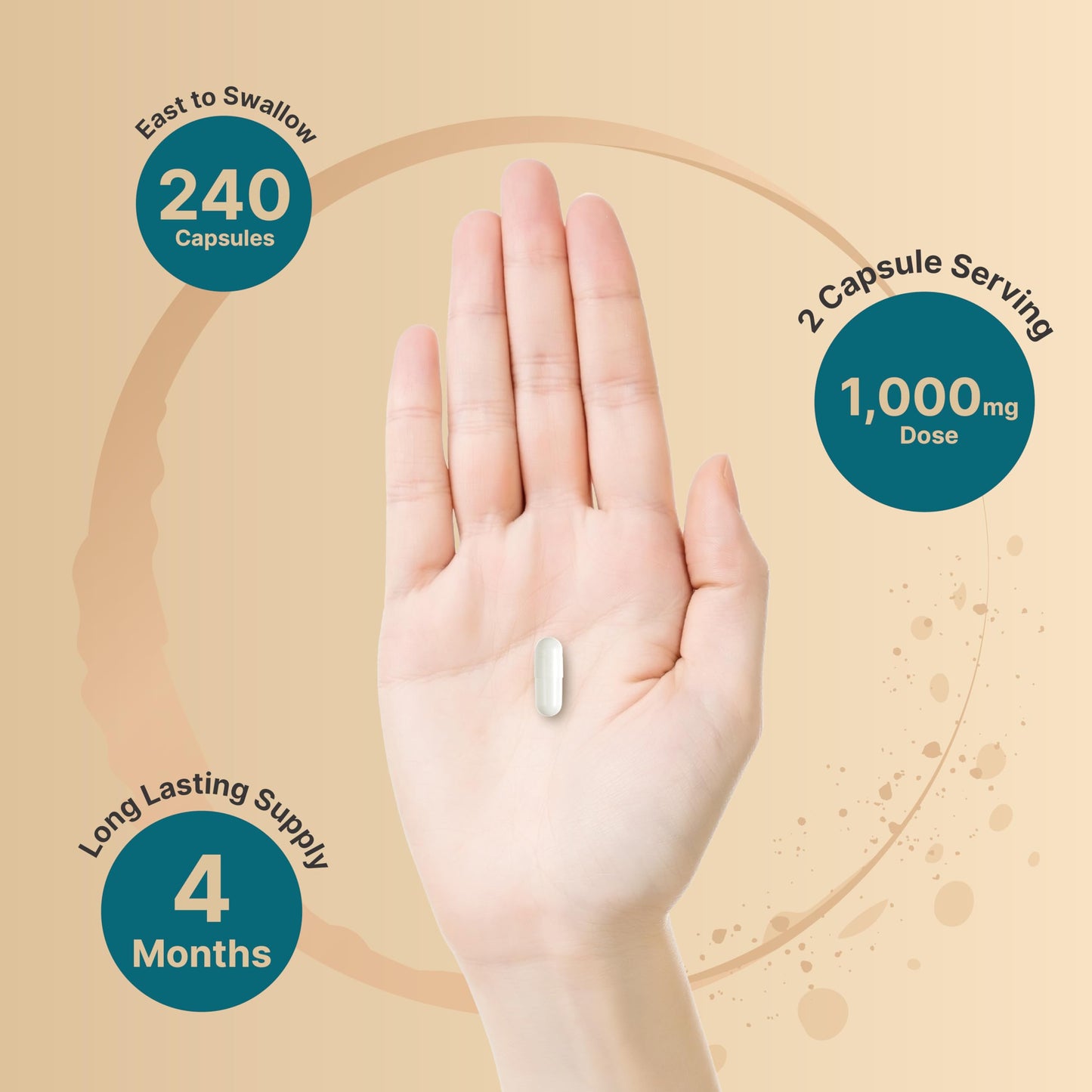 NatureBell Magnesium Glycinate 1000mg - 240 Capsules | Chelated & Non-GMO