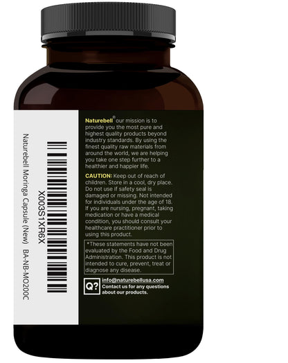 NatureBell Pure Moringa Capsules | Organic Moringa Powder, 240 Capsules