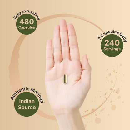 NatureBell Pure Moringa Capsules – 8,000mg per Serving, 2-Pack, Organic