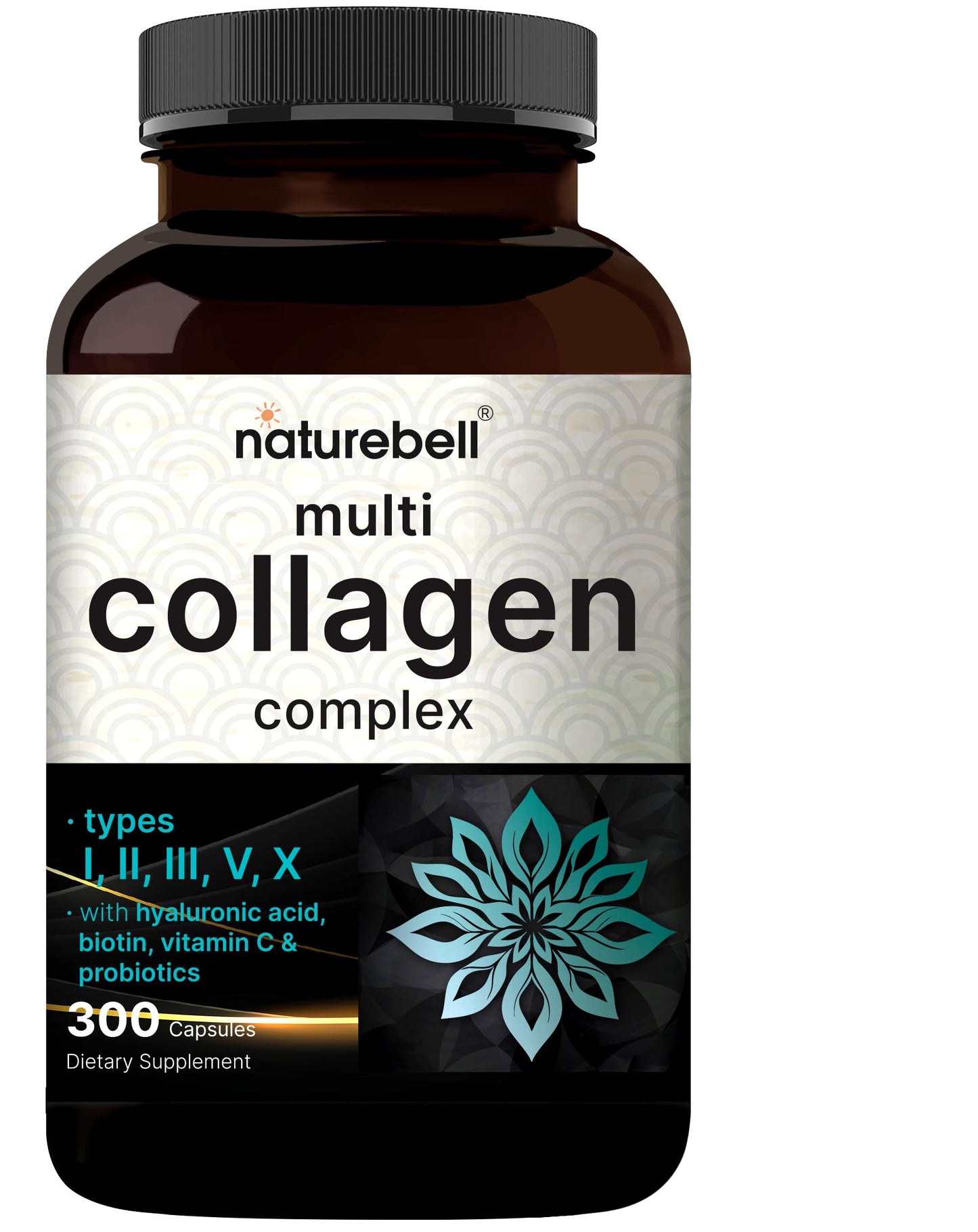 NatureBell Multi Collagen Complex – 300 Capsules, 5 Types + Hyaluronic Acid