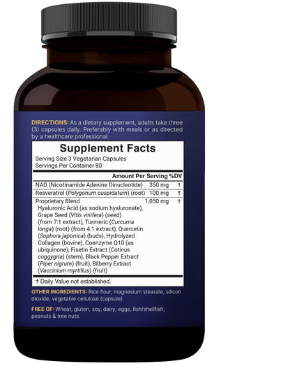 NatureBell NAD+ 1,500mg – 240 Veggie Capsules | 10-in-1 NMN Alternative