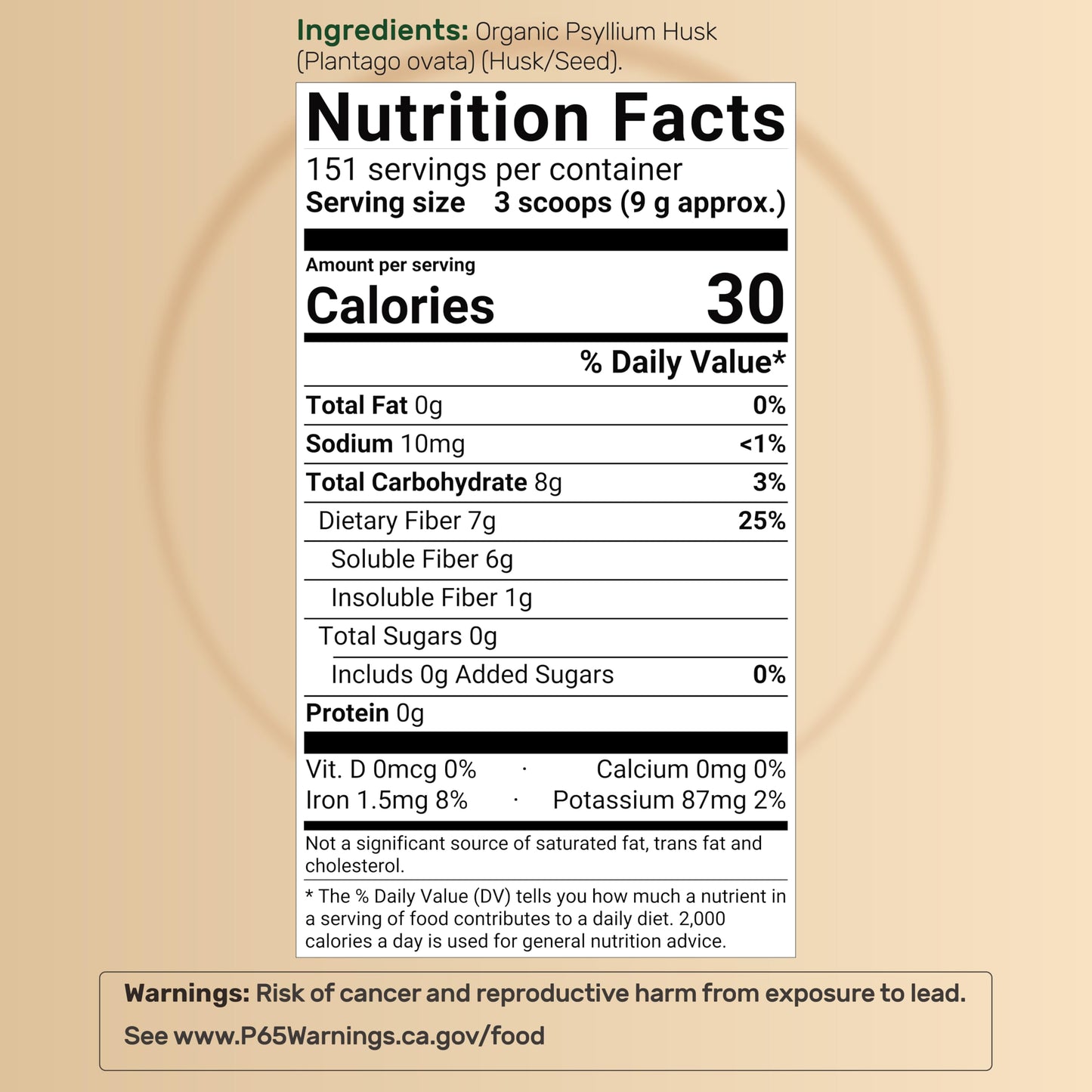 NatureBell Psyllium Husk Fiber Powder – 9,000mg per Serving, 3lb (48oz) – Organic Soluble Fiber for Digestive & Gut Health, Plant-Based, Unflavored, Non-GMO, Gluten-Free