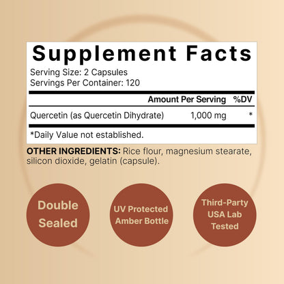 NatureBell Quercetin 1000mg per Serving – 240 Capsules | Immune Support