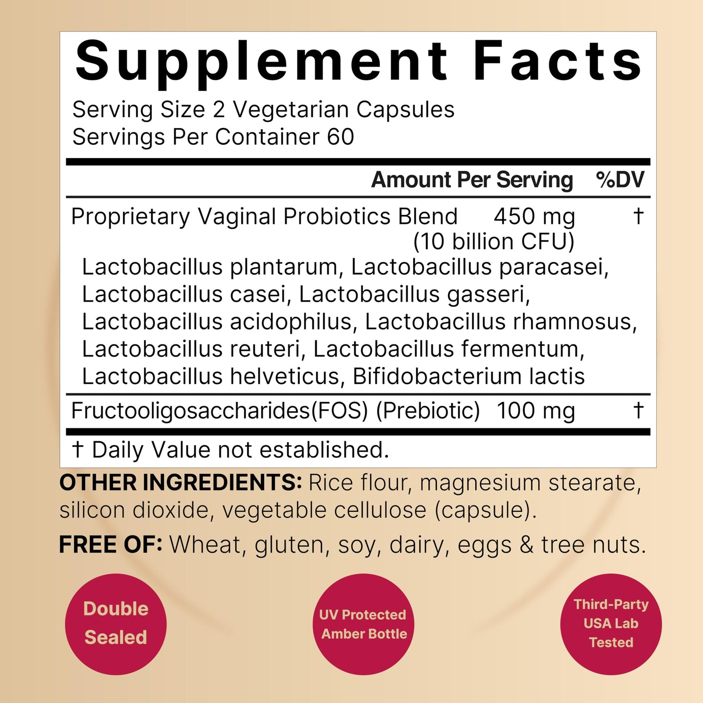 NatureBell Vaginal Probiotics for Women – 10B CFU, 120 Veggie Capsules
