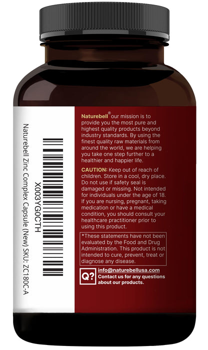 NatureBell Zinc Quercetin + Vitamin C & D3, 240 Caps | 4-in-1 Immune & Lung Support
